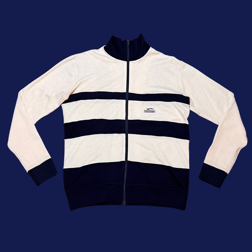Slazenger Borg Navy/Cream 80s Track Jacket