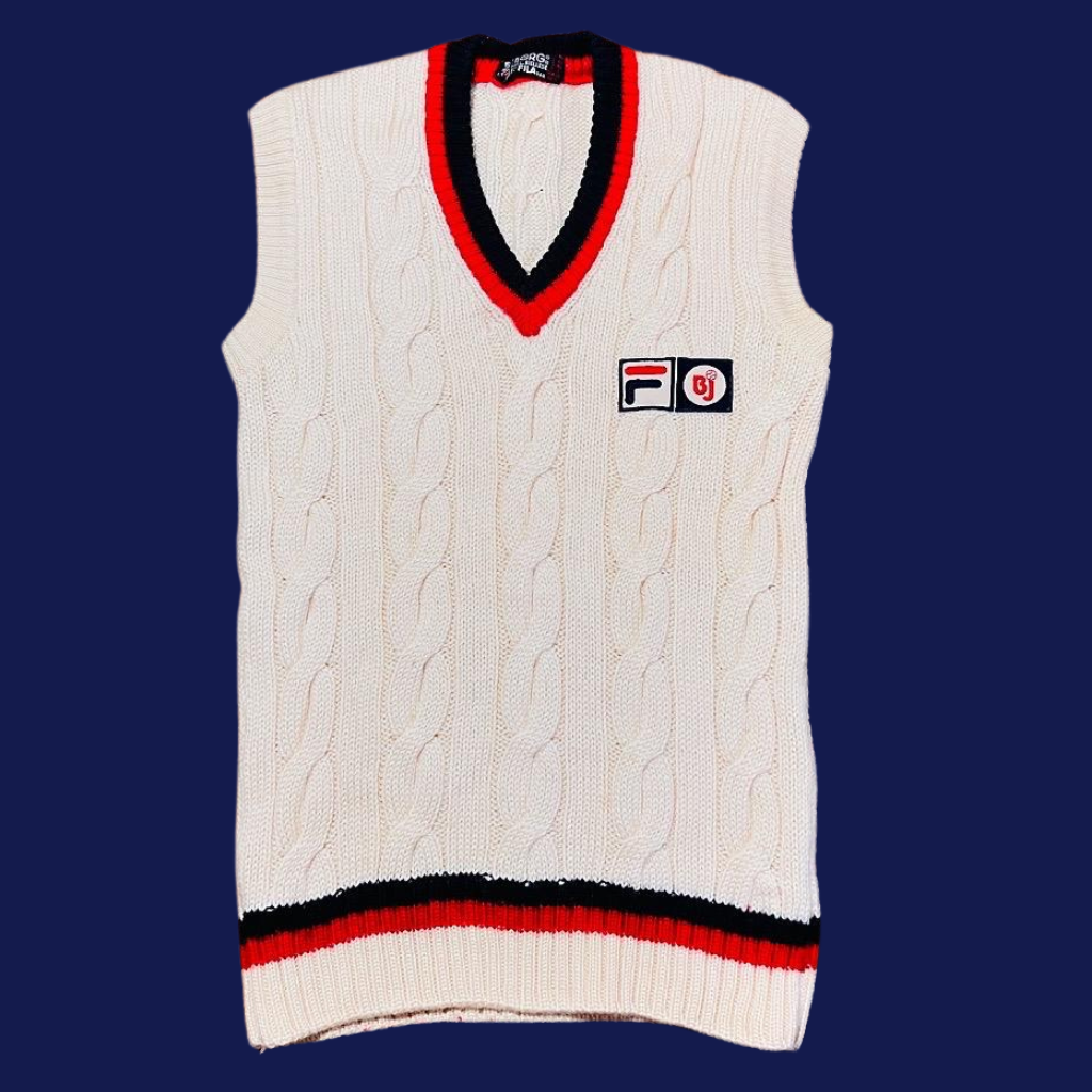 80's Fila Borg Beige Sleeveless Vest
