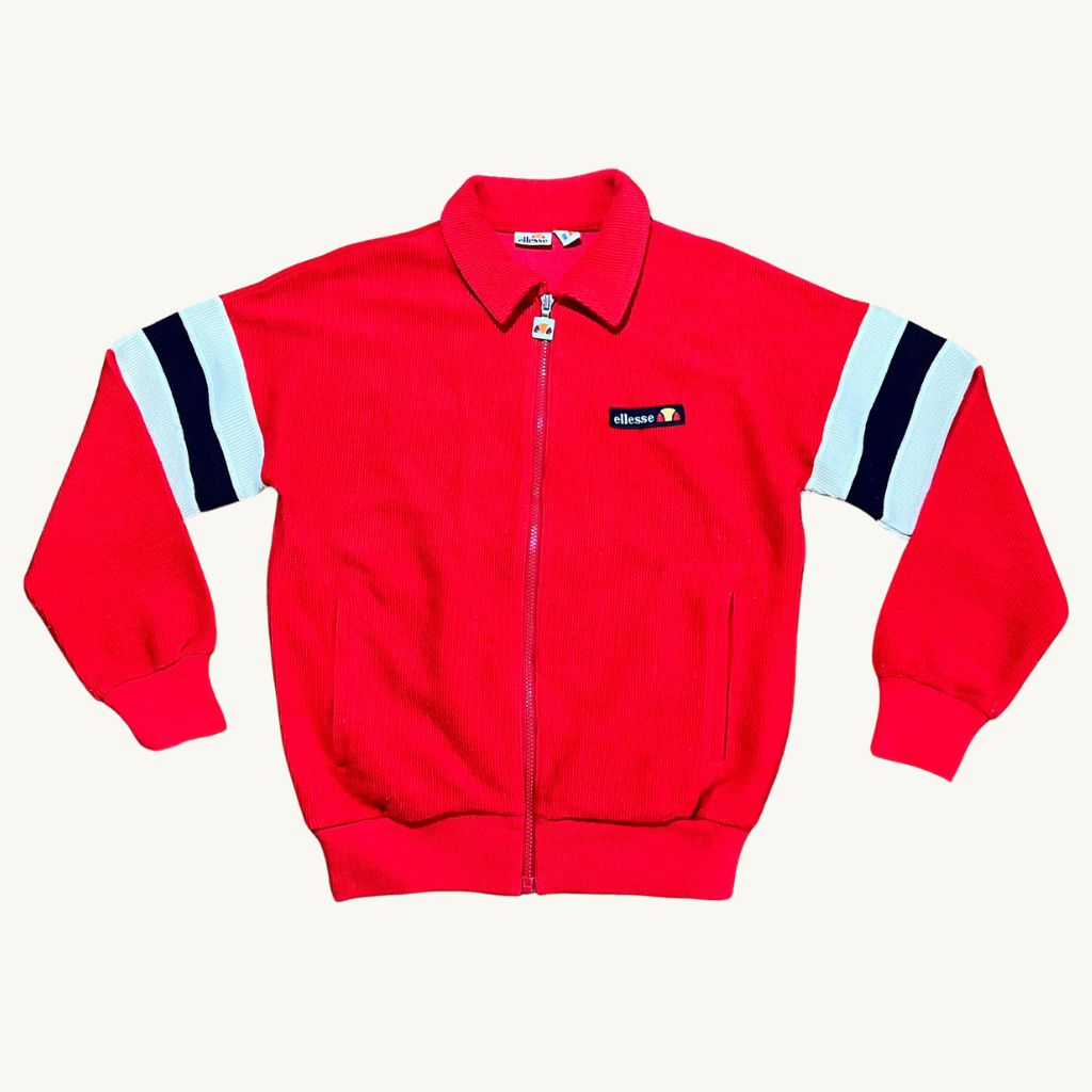 Ellesse 80's red velvet jacket
