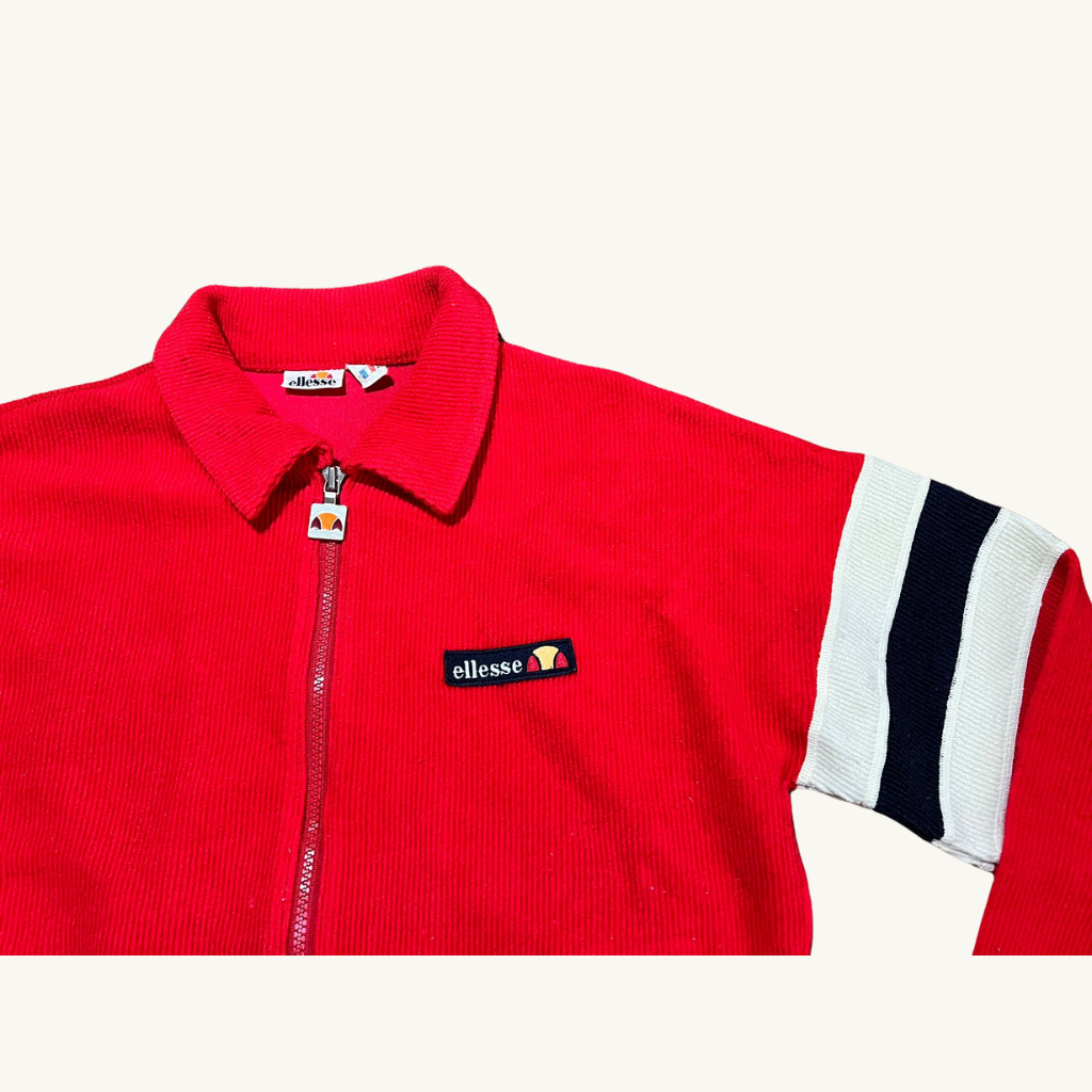 Ellesse 80's red velvet jacket