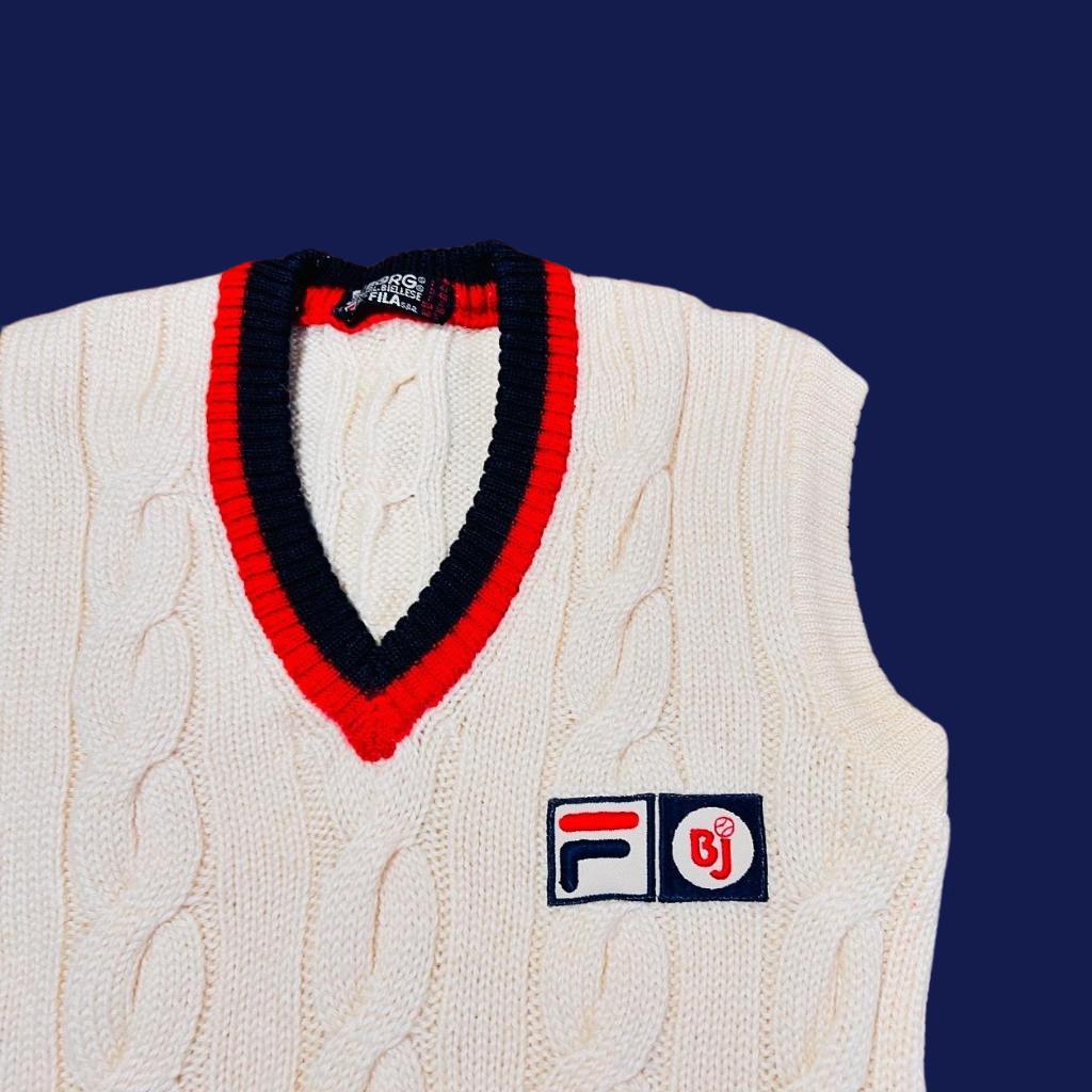 80's Fila Borg Beige Sleeveless Vest