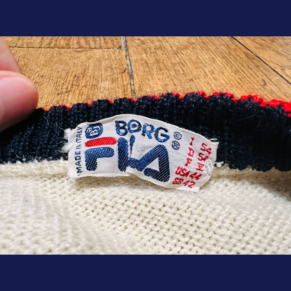 80's Fila Borg MK2 Beige Pullover